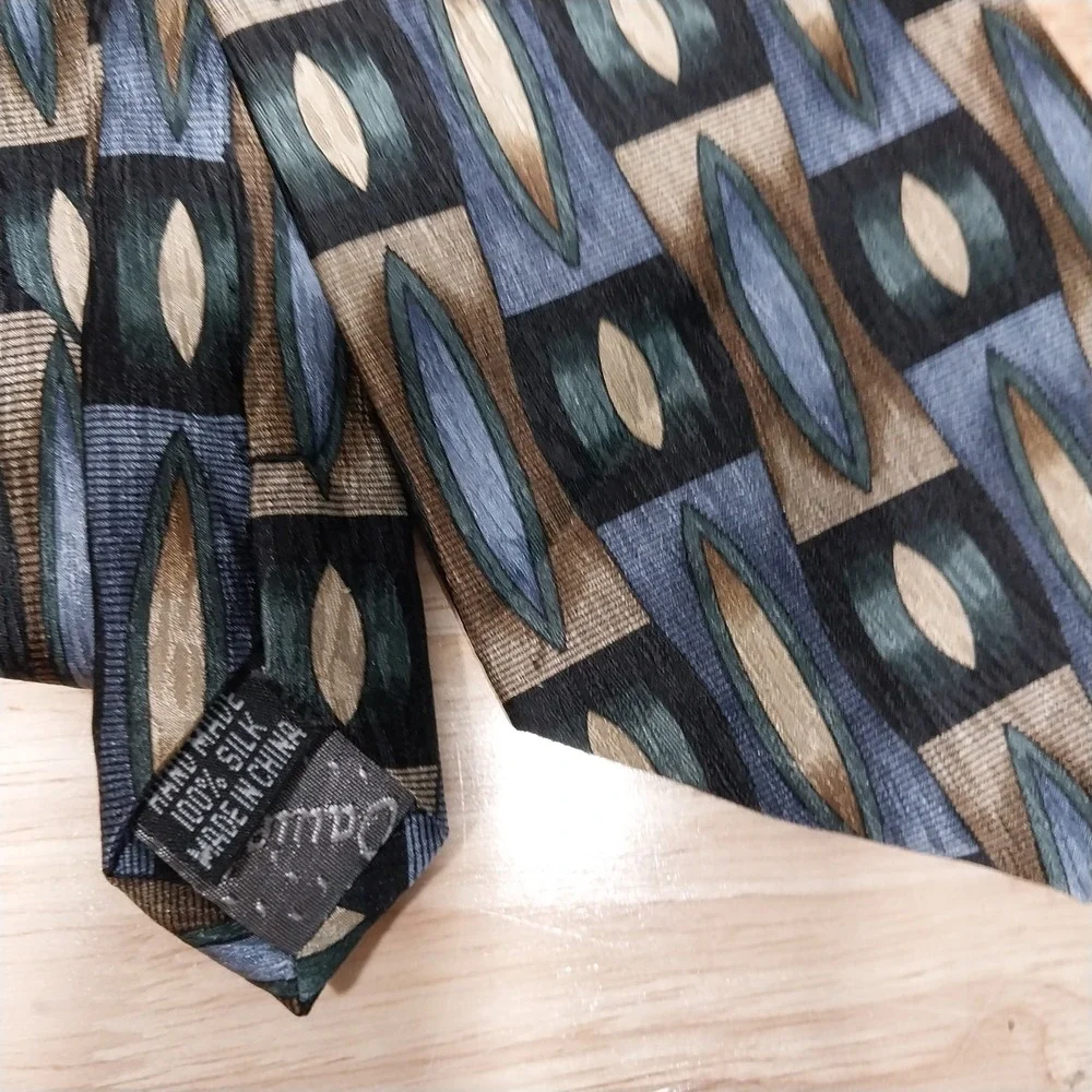 Keith Daniels Mens Neckties Lot of 4 Geometric Silk Multicolored